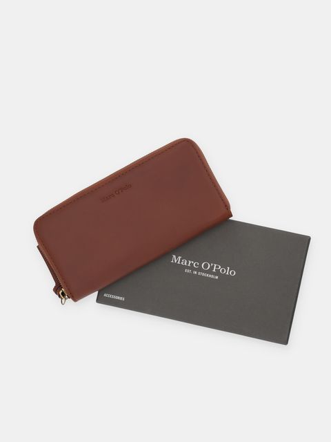 Marc O'Polo portfel skórzany damski kolor brązowy 5000007852