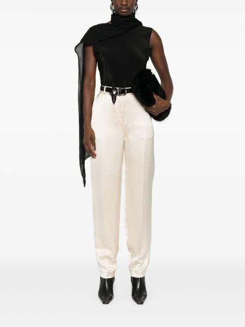 TOTEME low-rise satin trousers - Neutrals
