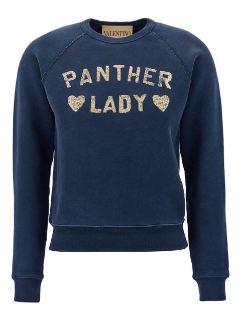 Valentino Garavani Panther Lady-print crew-neck sweatshirt - Blue - zdjęcie produktu nr 1