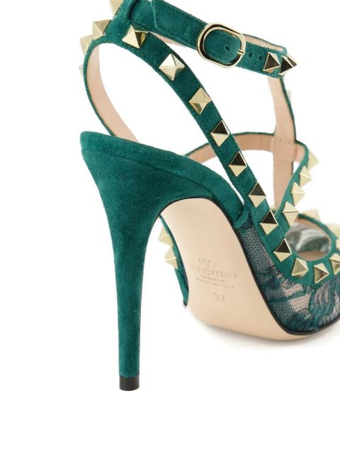Valentino Garavani 100mm rockstud lace court pumps - Green - zdjęcie produktu nr 2