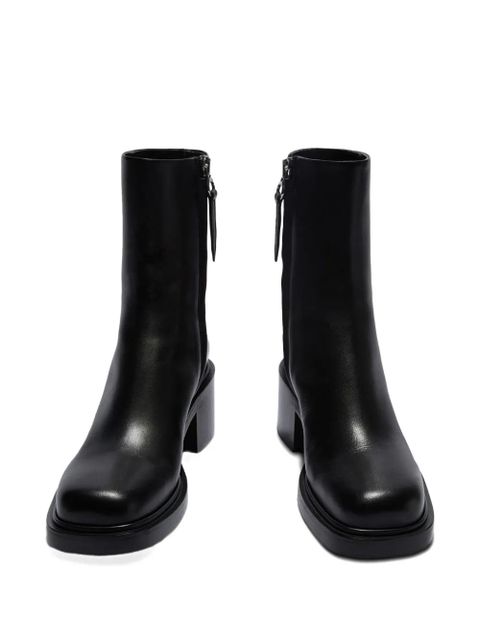 Aeyde zip-front square-toe boots - Black