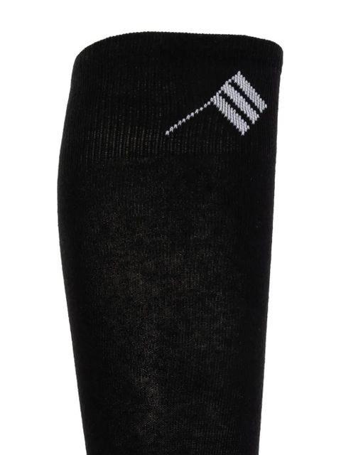 The Attico intarsia-logo ribbed socks - Black