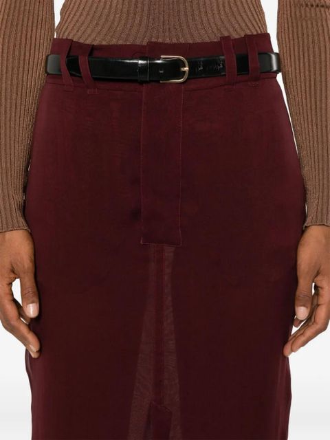 Saint Laurent silk crepe pencil skirt - Red