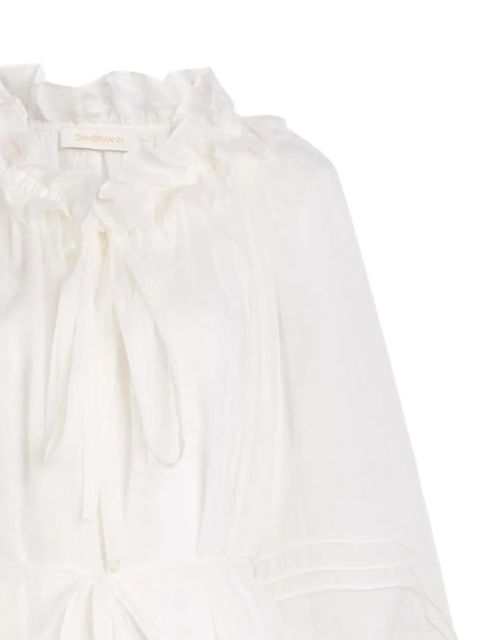ZIMMERMANN ruffled tie midi dress - White - zdjęcie produktu nr 2