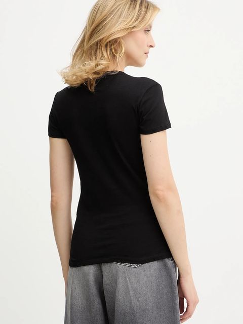 Armani Exchange t-shirt bawełniany damski kolor czarny XW001369 AF10356