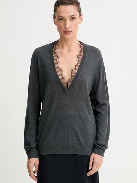 IRO sweter z domieszką wełny damski kolor szary lekki WP12HABY - zdjęcie produktu nr 1