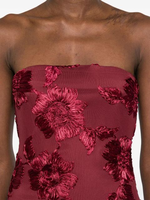 ROTATE BIRGER CHRISTENSEN floral-appliqué maxi dress - Red