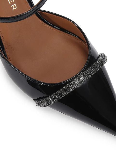 Kurt Geiger London szpilki skórzane Strass Point Mule