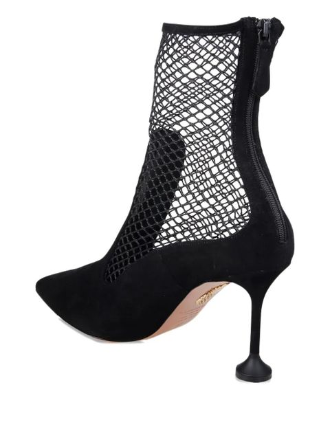 Aquazzura 85mm mesh-insert suede pumps - Black