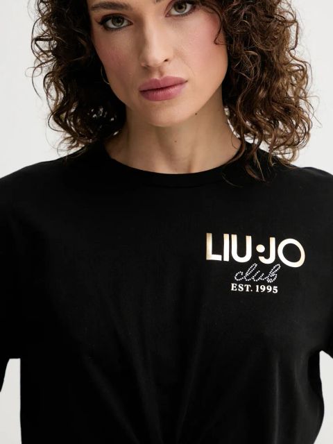 Liu Jo t-shirt bawełniany damski kolor czarny WA5139.JS923