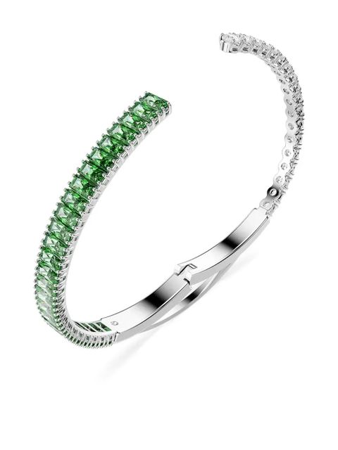 Swarovski Matrix emerald-stone white-stone bracelet - Silver