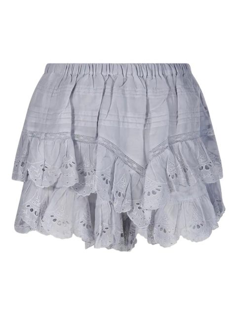 MARANT ÉTOILE ruffled eyelet shorts - Grey - zdjęcie produktu nr 1