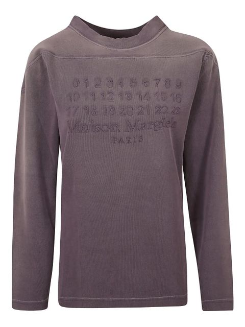 Maison Margiela embossed long-sleeve top - Purple - zdjęcie produktu nr 1