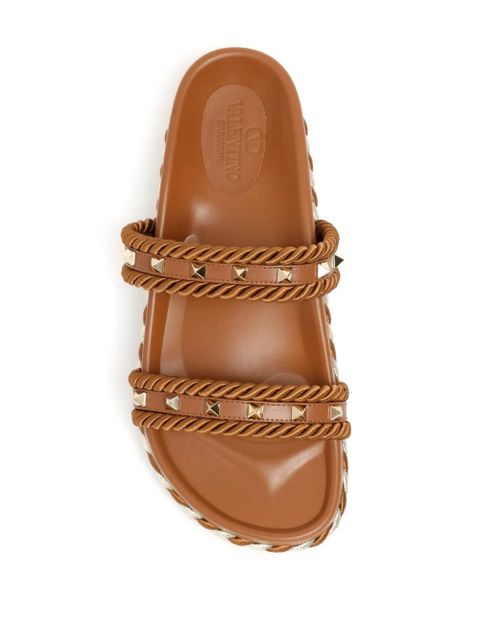Valentino Garavani Rockstud slides - Brown