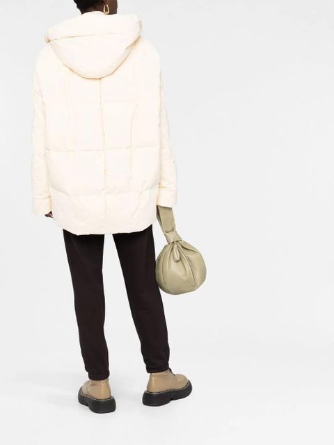 Jil Sander padded zip-up cotton hooded coat - Neutrals