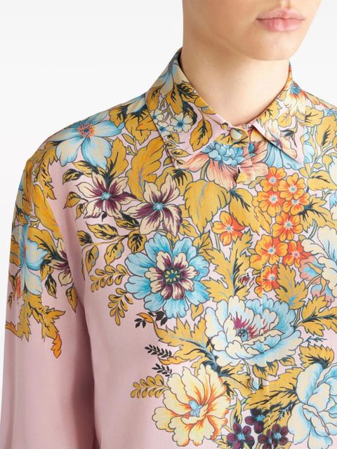 ETRO floral-print crepe de chine shirt - Pink