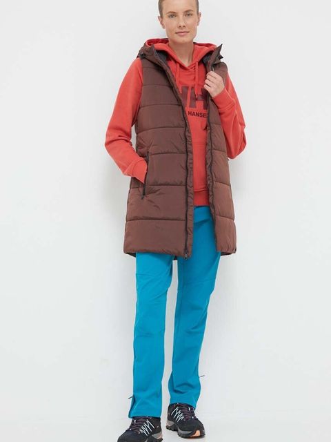 Jack Wolfskin bezrękawnik damski kolor brązowy przejściowy - zdjęcie produktu nr 2