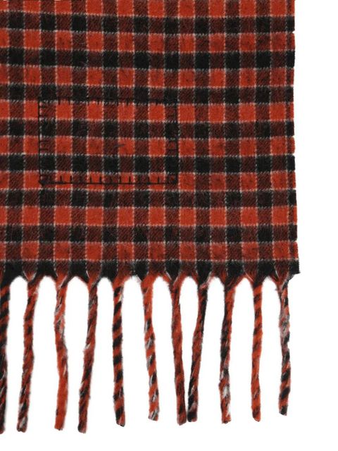 Marni checked fringed scarf - Red - zdjęcie produktu nr 2