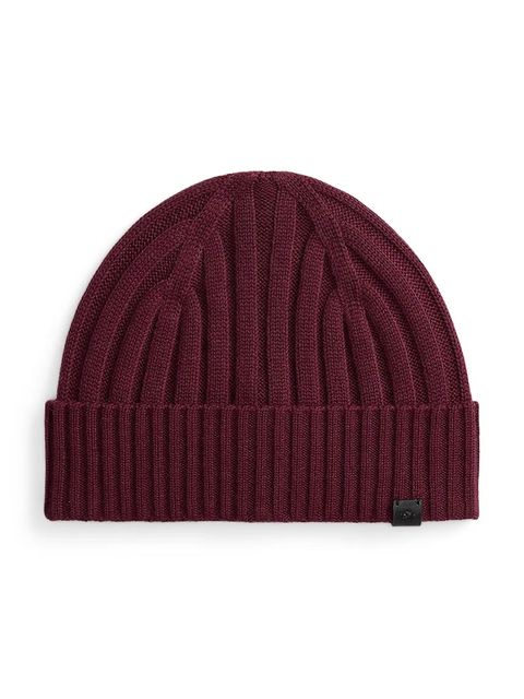 Lauren Ralph Lauren czapka z dodatkiem wełny kolor bordowy 454P04462 - zdjęcie produktu nr 1