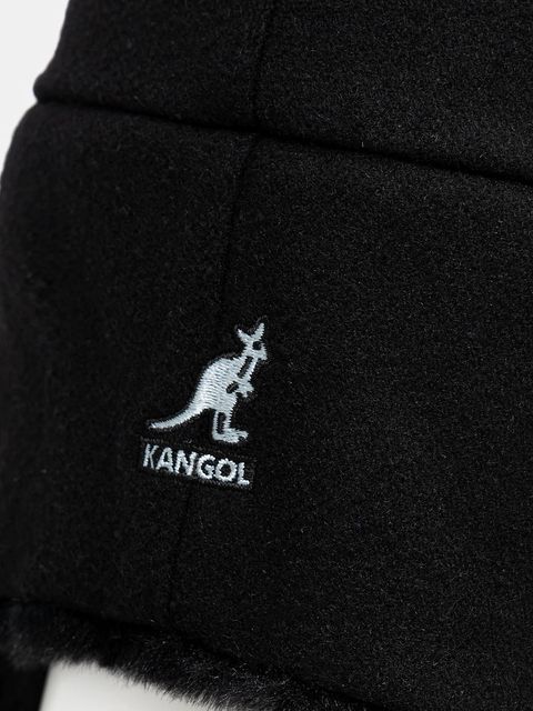 Kangol czapka z domieszką wełny Wool Ushanka kolor czarny z grubej dzianiny K0102FA.BLACK-BLACK