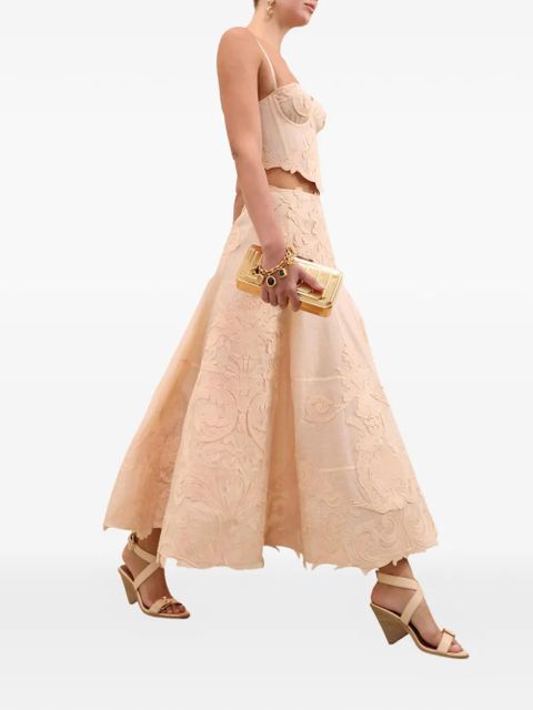 ZIMMERMANN Rebellion filigree midi skirt - Neutrals