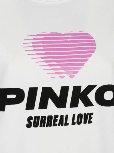 PINKO heart-logo cotton T-shirt - White