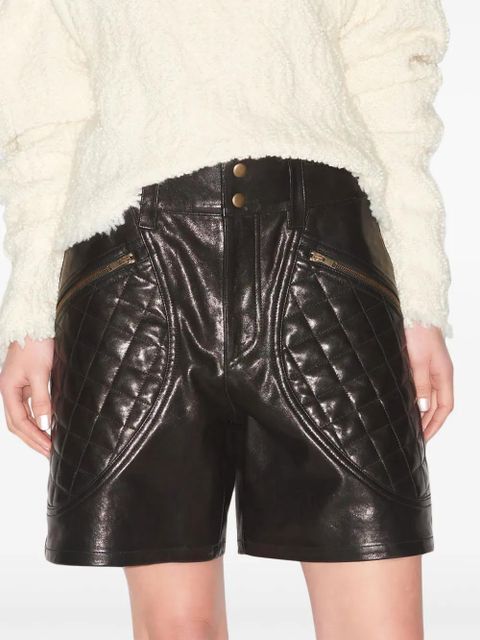 ISABEL MARANT Candice leather shorts - Black