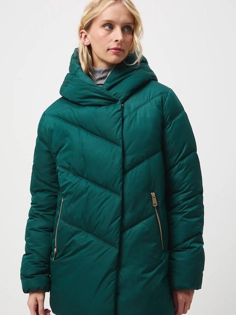 Medicine kurtka damska kolor zielony zimowa oversize