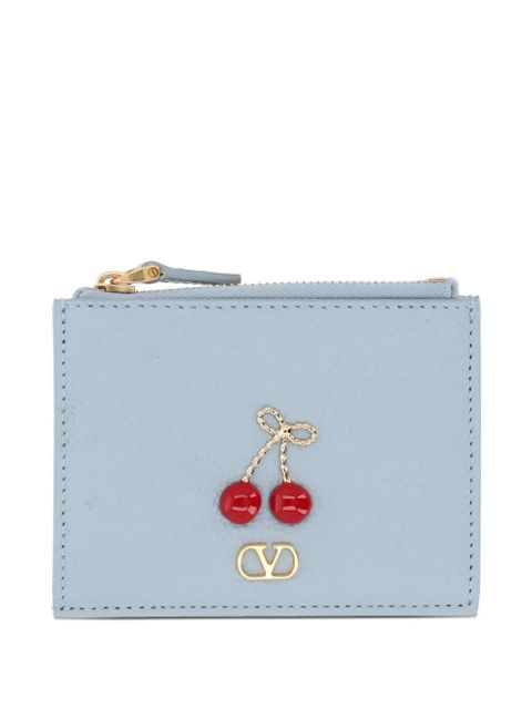 Valentino Garavani cherry-applique cardholder - Blue