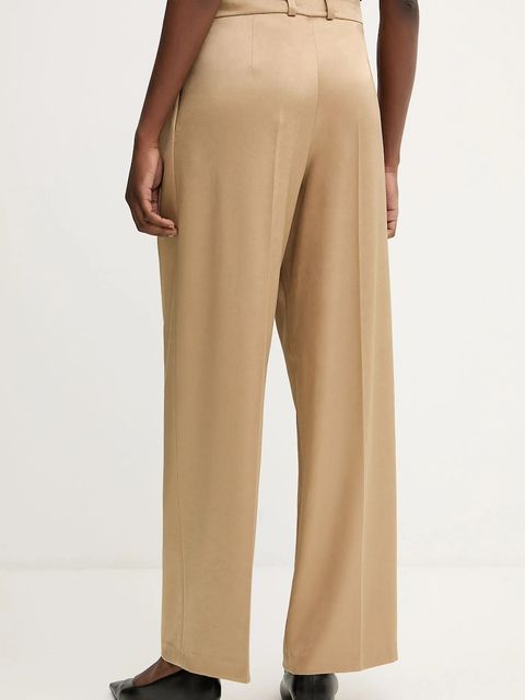 Liviana Conti spodnie damskie kolor zielony szerokie high waist F5WS80