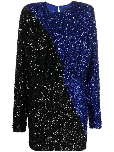 ROTATE BIRGER CHRISTENSEN two-tone sequin minidress - Blue - zdjęcie produktu nr 1