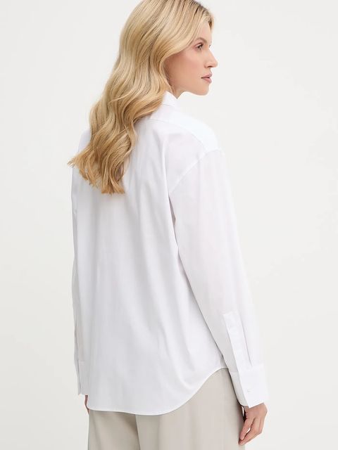 Calvin Klein koszula damska kolor biały relaxed z kołnierzykiem klasycznym LV044B160G