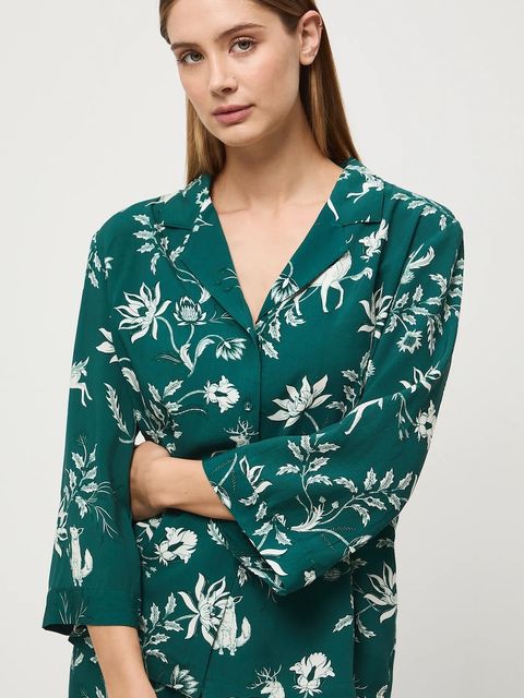 Medicine piżama damska kolor turkusowy