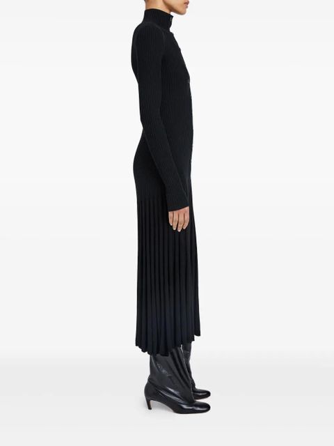 Proenza Schouler ribbed pleated midi day dress - Black