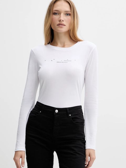 Armani Exchange longsleeve bawełniany kolor biały XW001360 AF10356 - zdjęcie produktu nr 1