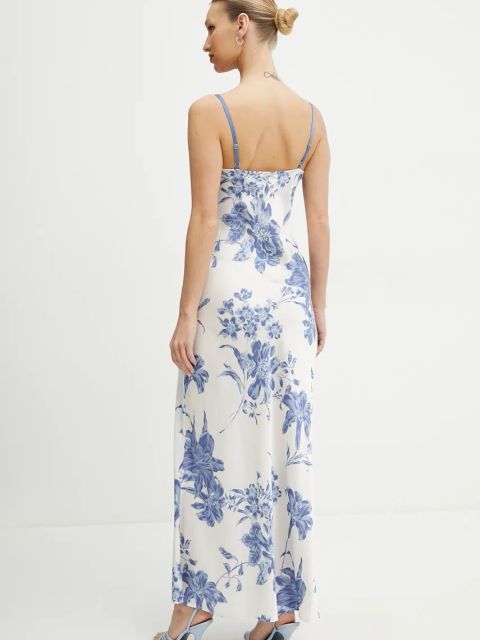 Guess sukienka ADLE kolor beżowy maxi rozkloszowana W5GT10 WF1T2