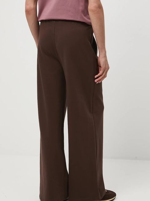 Medicine spodnie dresowe damskie kolor brązowy szerokie medium waist