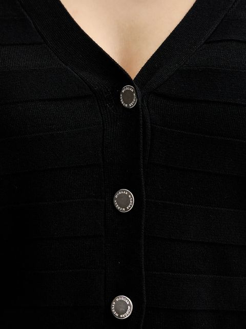 Morgan kardigan damski kolor czarny lekki MENTHI