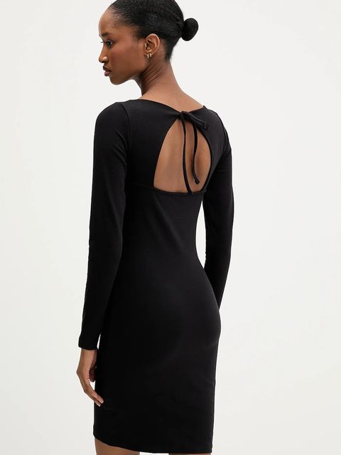 Tommy Jeans sukienka kolor czarny mini dopasowana DW0DW21493