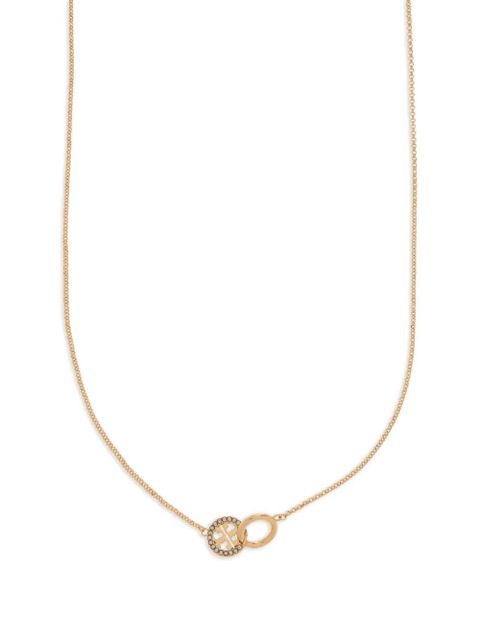 Tory Burch logo-charm chain necklace - Gold