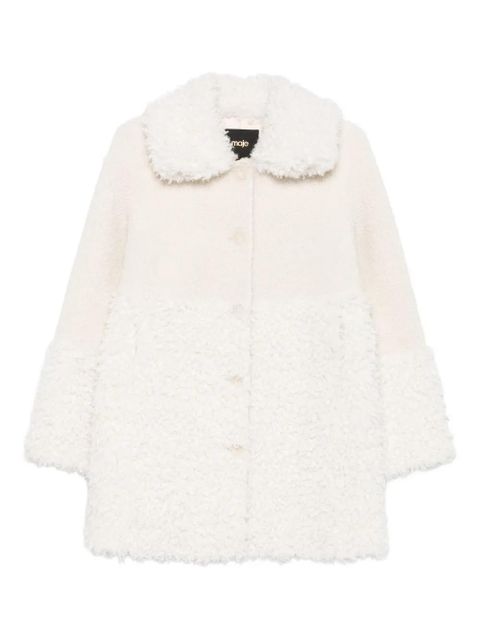 Maje textured-collar coat - Neutrals - zdjęcie produktu nr 1