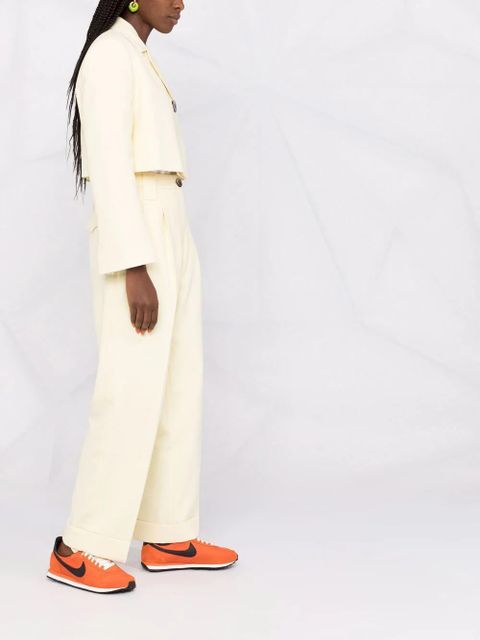 GANNI high-rise tailored trousers - Yellow