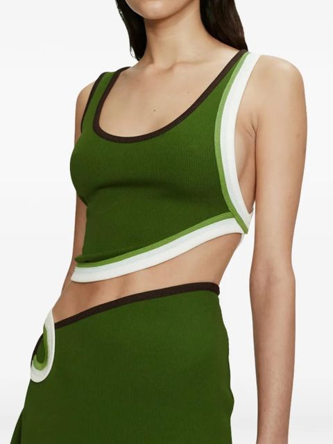 Christopher Esber asymmetric ribbed tank top - Green