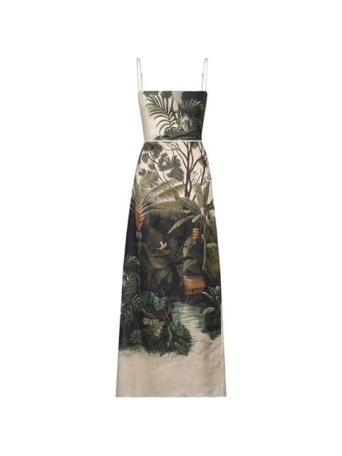 Johanna Ortiz Andean Mythology floral-print midi dress - Green - zdjęcie produktu nr 1