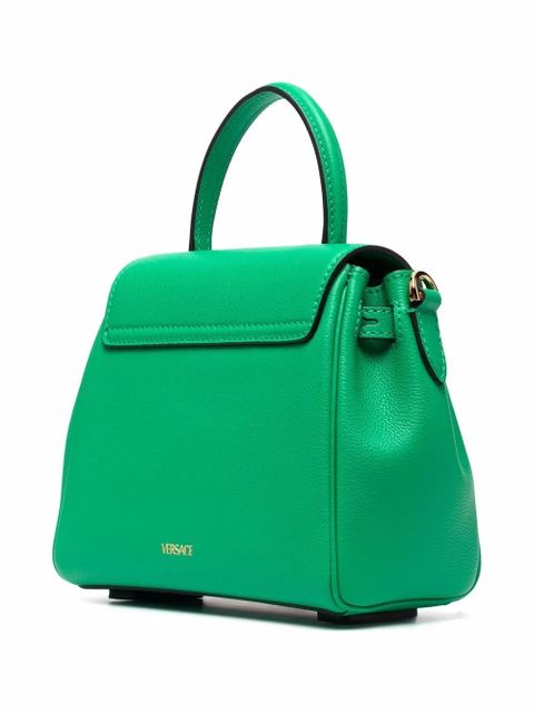 Versace small La Medusa leather tote bag - Green