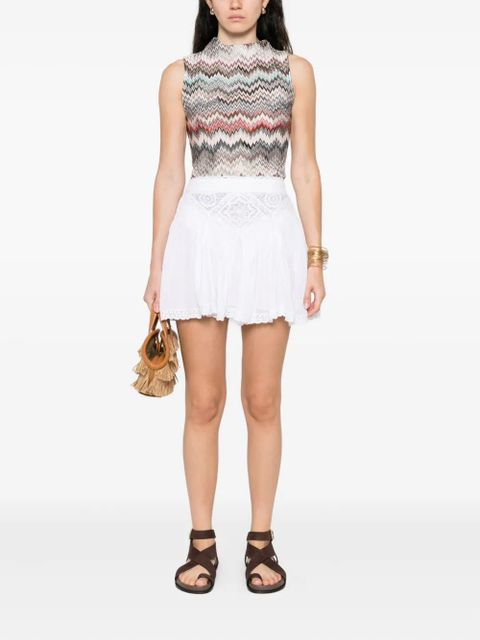 MARANT ÉTOILE Goldie lace-trim mini skirt - White