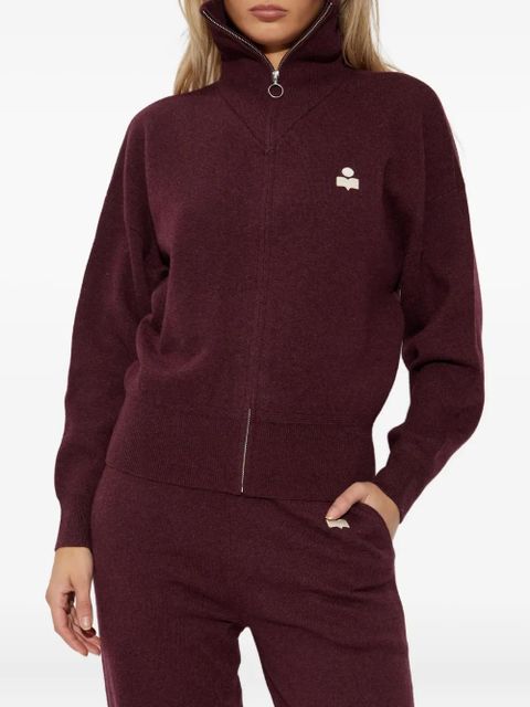 MARANT ÉTOILE high-neck zip-up cardigan - Red