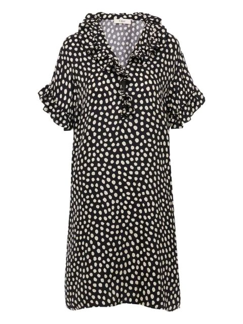 Chloé ruffled polka-dot dress - Black - zdjęcie produktu nr 1