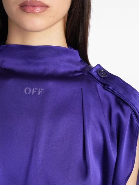 Off-White logo-embroidered blouse - Purple