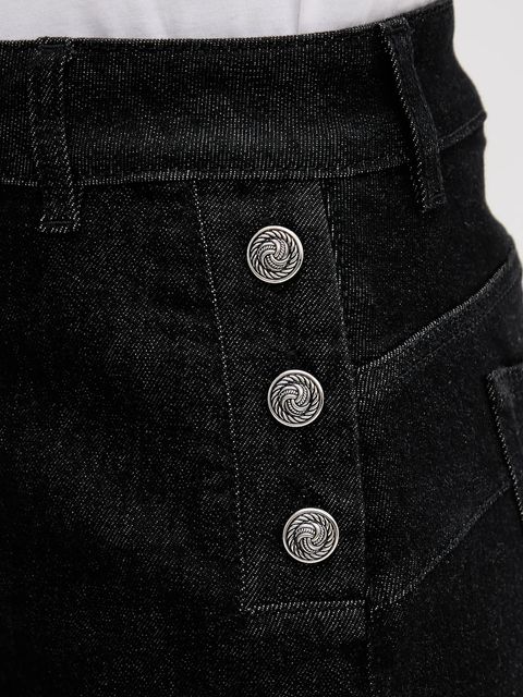 Liu Jo spódnica jeansowa kolor czarny midi prosta UF5092.D0264